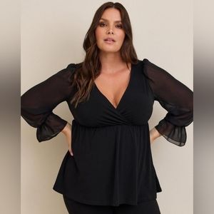 Torrid Babydoll Long Sleeve Blouse 2XL